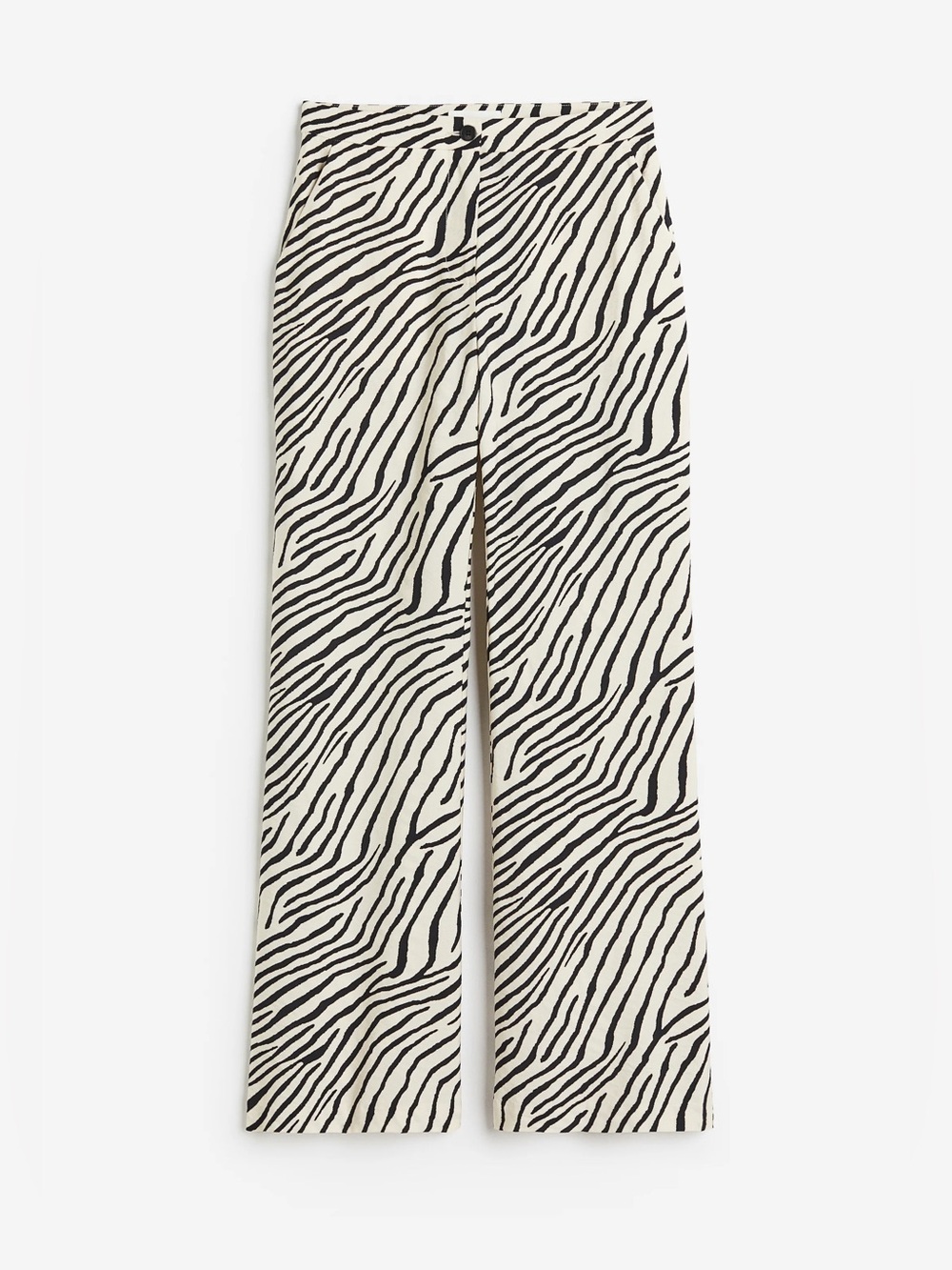 Zebra Print Pants - Black and Cream
